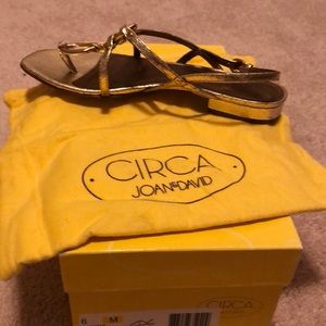 Light gold reptile sandals